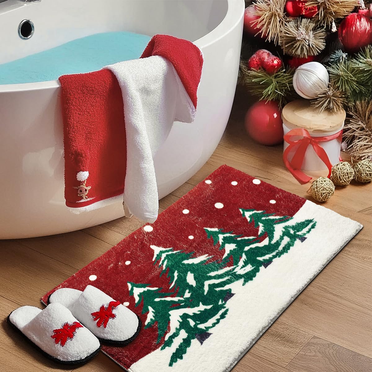 Amazon.com: MelonBoat Christmas Bathroom Rugs: Non-Slip Christmas